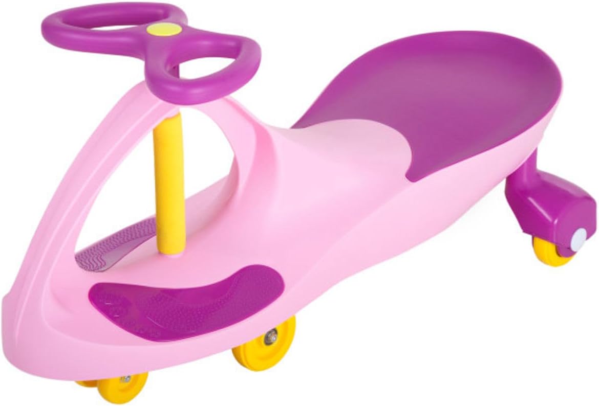 Wiggle Car Ride On Toy - No Batteries, Gears or Pedals - Twist, Swivel, Go - Outdoor Ride Ons for Kids 3 Years and Up by Lil' Rider (Hot Pink and Black)