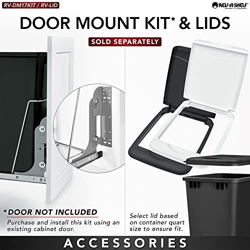 Rev-A-Shelf Double 35 Qt Pullout Trash Can for Base Kitchen Cabinets, Garbage Waste Bin System with Full-Extension Slides, Min Opening Width of 14.75" White, RV-18PB-2 S