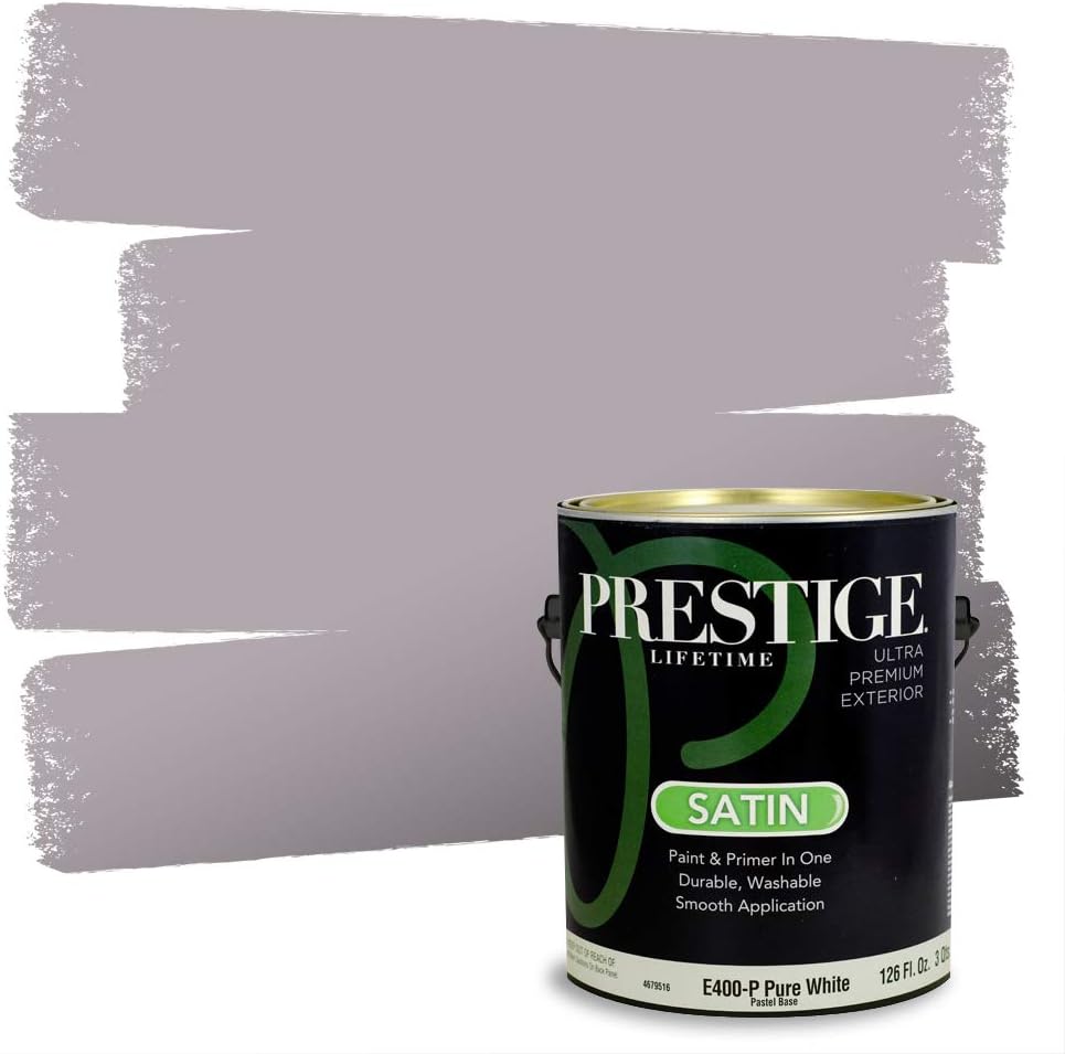 PRESTIGE Paints Exterior Paint and Primer In One, 1-Gallon, Satin, Comparable Match of Sherwin Williams* Ash Violet*