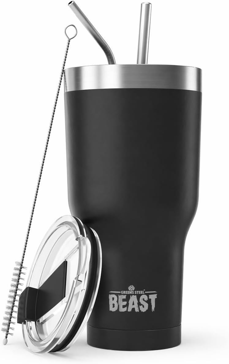 Beast 30 oz Tumbler Stainless Steel Vacuum Insulated Coffee Ice Cup Double Wall Travel Flask (Cupcake Pink)