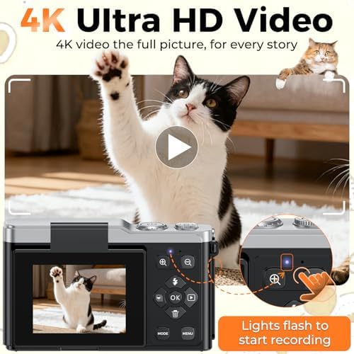 MaxMango Digital Camera, 64MP & 2.4'' Vlogging Camera for Beginners