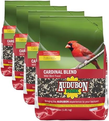 Audubon Park Cardinal Blend Wild Bird Food, Cardinal Bird Seed for Outside Feeders, 4-Pound Bag
