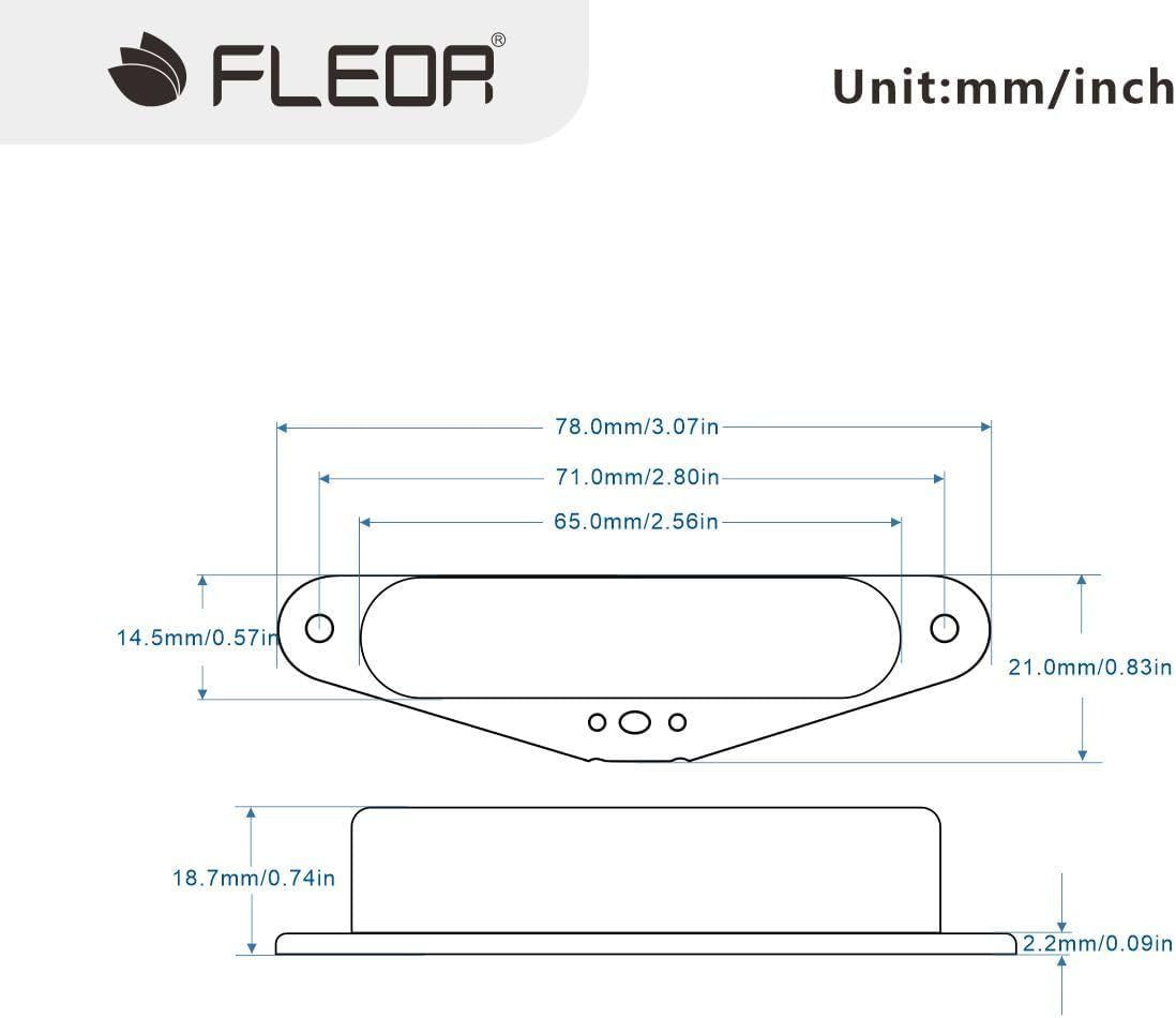 FLEOR Alnico 5 Guitar Pickups - TL Bridge & Neck Pickup (Chrome) for TL Style Guitar
