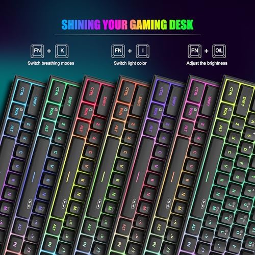 MageGee Mini 60% Gaming Keyboard, RGB Backlit 61 Key Ultra-Compact Keyboard