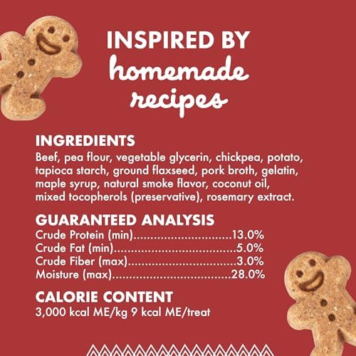 Buddy Biscuits Softies 5 oz Pouch, Grain-Free Soft & Chewy, Natural Grilled Beef Flavor Dog Treats, Oven Baked in the USA