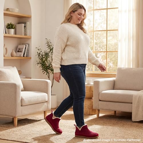 Zizor Women's Moccasin Bootie Slippers, Memory Foam House Shoes
