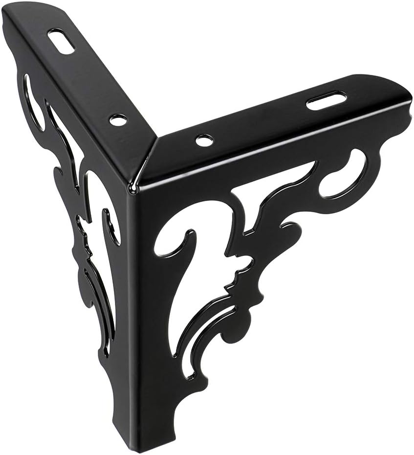 OwnMy 4PCS Metal Furniture Legs Feet, Modern Sofa Cabinet Legs for Repairs | 15cm / 6 Inch Sofa Legs for Dresser, Wardrobe, Tea Table, Worktop, Shelves, Bed, Weight Capacity of 550 lbs Per Leg, Black