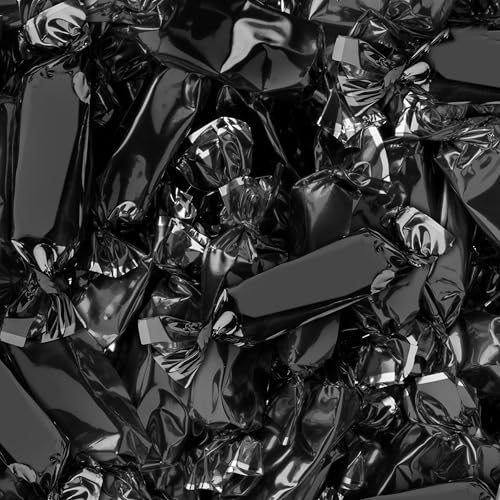 Candy Envy - Individually Wrapped Caramels - Black Wrapper - 2 Pound Bulk Black Candy