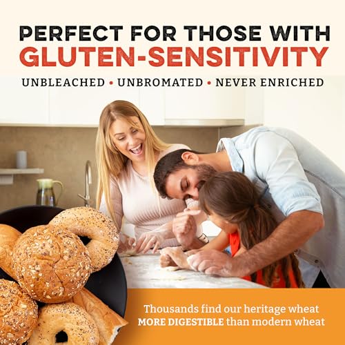 Sunrise Flour Mill Heritage Organic Bread Flour Blend - 5 lbs | Organic Unbleached Bread Flour Easy to Digest with Less Bloating | High Protein