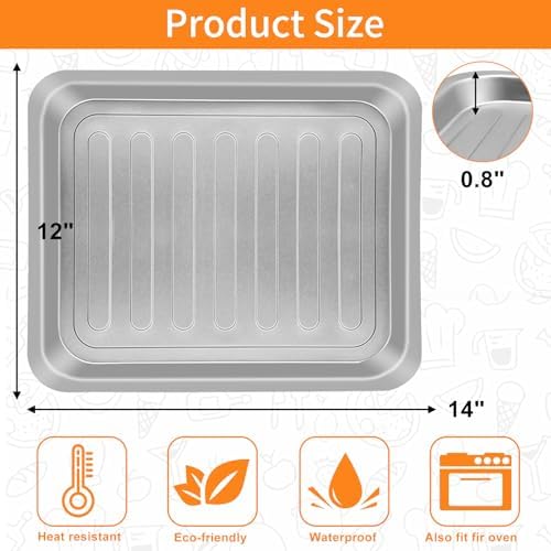 GCQ Air Fryer Tray for Emeril Lagasse Everyday 360 Air Fryer, 12''×10'' Stainless Steel Air Fryer Accessories Tray Bake Pan Replacement Parts, Not fit for Emeril Lagasse 26 QT 25 QT French Door