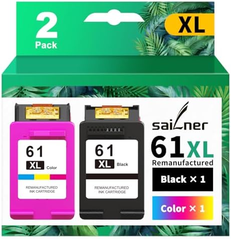 61XL Ink Cartridge Black and Color Combo Pack Replacement for HP Ink 61 2PK