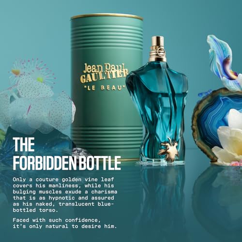 Jean Paul Gaultier Le Beau Eau de Toilette for Men - Long Lasting Addictive Aromatic Woody Mens Cologne with Bergamot, Coconut Wood & Tonka Bean - Designer Fragrance Spray