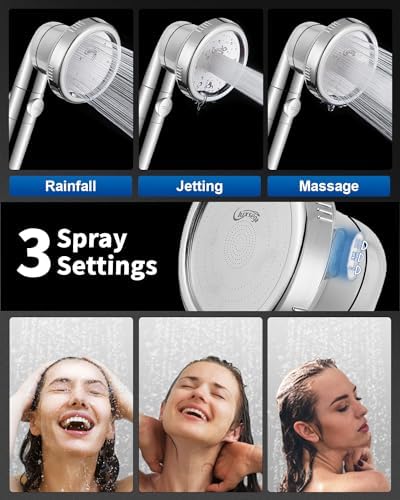 Filtered Shower Head with Handheld, High Pressure, for Hard Water