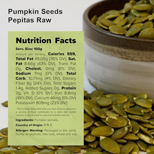 NUTS U.S. - Pumpkin Seeds (Pepitas) | Raw and Unsalted | No Shell | AA GRADE | Vegan and Gluten Free | Packed in a Resealable Bag (1 LB)