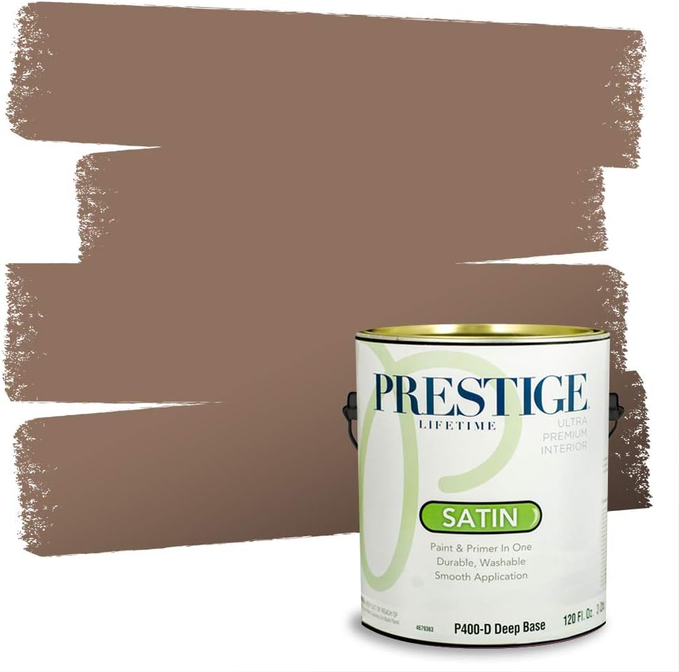 PRESTIGE Paints Exterior Paint and Primer In One, 1-Gallon, Flat, Comparable Match of Sherwin Williams* Sable*