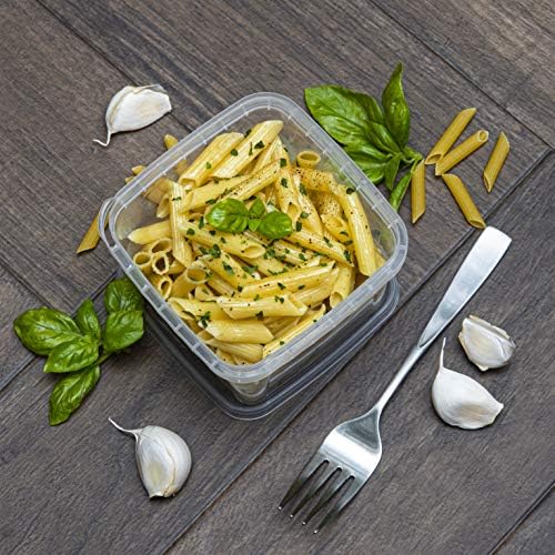 NYHI 32 oz 20 Pack Square Clear Deli Containers with Lids Disposable BPA Free Square Plastic Food Storage Containers with Lids Airtight for Meal