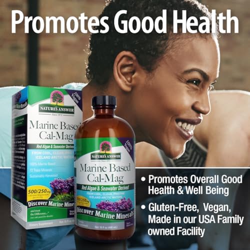 Nature's Answer Marine Based Magnesium, Super Concentrated 500mg | Plant Based | Red Algae & Seawater Derived | Alcohol-Free & Gluten-Free | Vegetarian Capsules 90ct