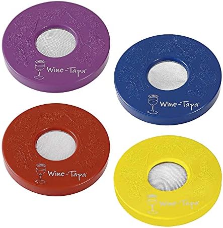 Drinking Glass Covers- Keep Bugs Away from Wine Glasses Outdoors - Use as Cover for Coffee Mugs, Soda Cans, and Drinking Glasses, set of 4 No Spill Drink Covers -Fresco Set