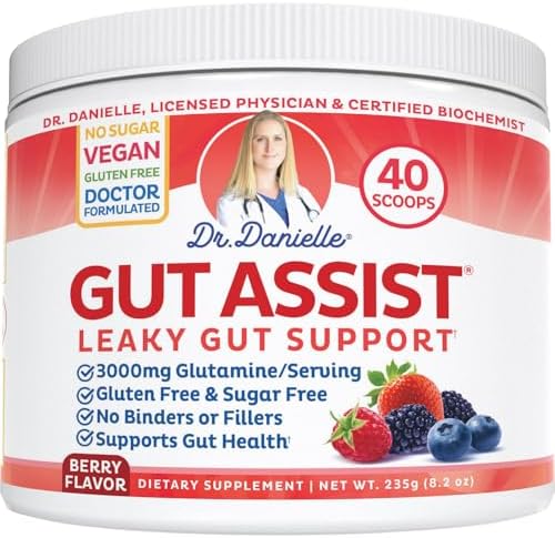 Gut Assist Leaky Gut Support Powder | 40-Servings with L-Glutamine, Arabinogalactan, Licorice Extract