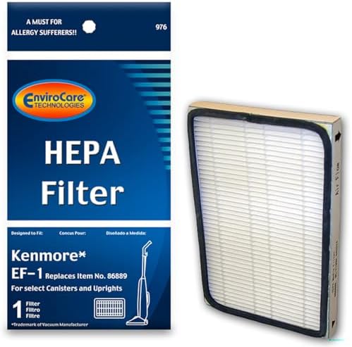 EnviroCare Replacement HEPA Vacuum Cleaner Filter Designed to fit Kenmore EF-1 for Select Canisters and Uprights