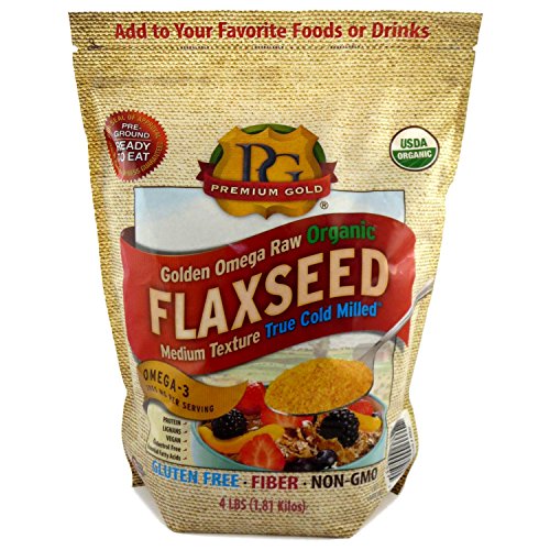Premium Gold Organic Ground Flax Seed | High Fiber Food | Omega 3 | 4 pounds