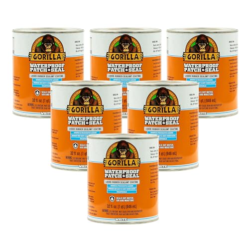 Gorilla Patch & Seal Liquid Rubber Waterproof Sealant, Black, 32 oz