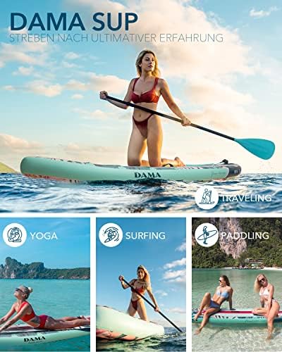 DAMA Inflatable Stand Up Paddle Boards for Adults w/Sup Board Accessories Hand Pump 4pcs Kayak Floating Paddle | Wide Stance