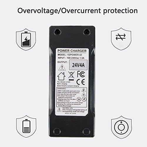 24V 4A Battery Charger for Jazzy,Go-Go Pride Ezip 400 500 650 750 900 Mountain Trailz IZIP I25 IZIP I300 IZIP I350 IZIP I500 Mpv5 Mpv4 Pronto m41