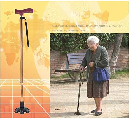Beyoung Standing Quad Support Cane Tip Mobility Quadpod Stable Cane Support Walking Stick Base Tip Stabilizing Device Self Standing Quadruple Cane