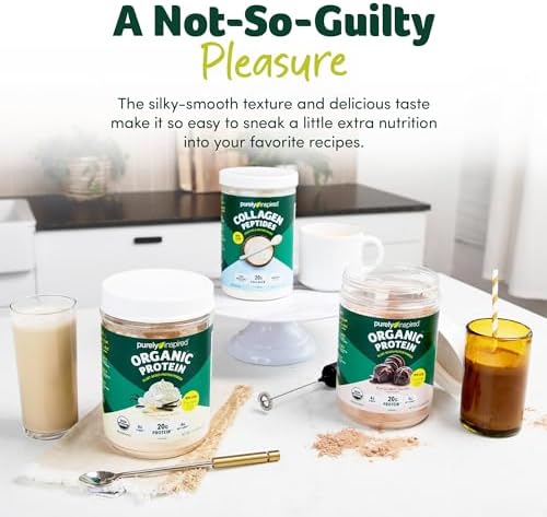 Purely Inspired Plant-Based Protein Powder for Men & Women, Rich Decadent Chocolate (16 Servings) - Vegan & Organic - 20g of Pea Protein Powder for Smoothies & Shakes - Dairy-Free, & Gluten-Free