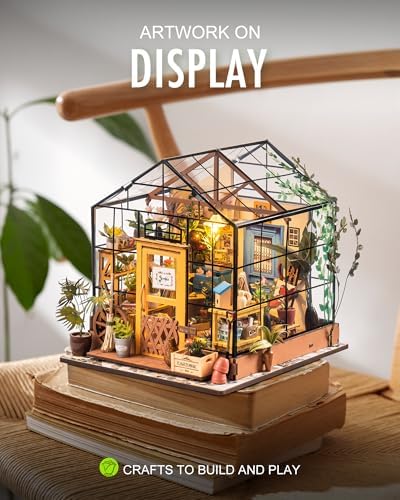 Rolife DIY Miniature Greenhouse Kits for Adults - Cathy's Flower House | Beginner-Friendly Diorama Kits Mayberry Street Tiny House For Adults
