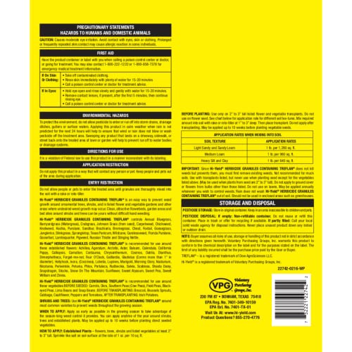 Hi-Yield (22742) Herbicide Granules Weed and Grass Preventer, 4 lbs | Pendimethalin pre-emergent granules - Weed & grass preventer for smaller turf & ornamental areas - Lawn owners