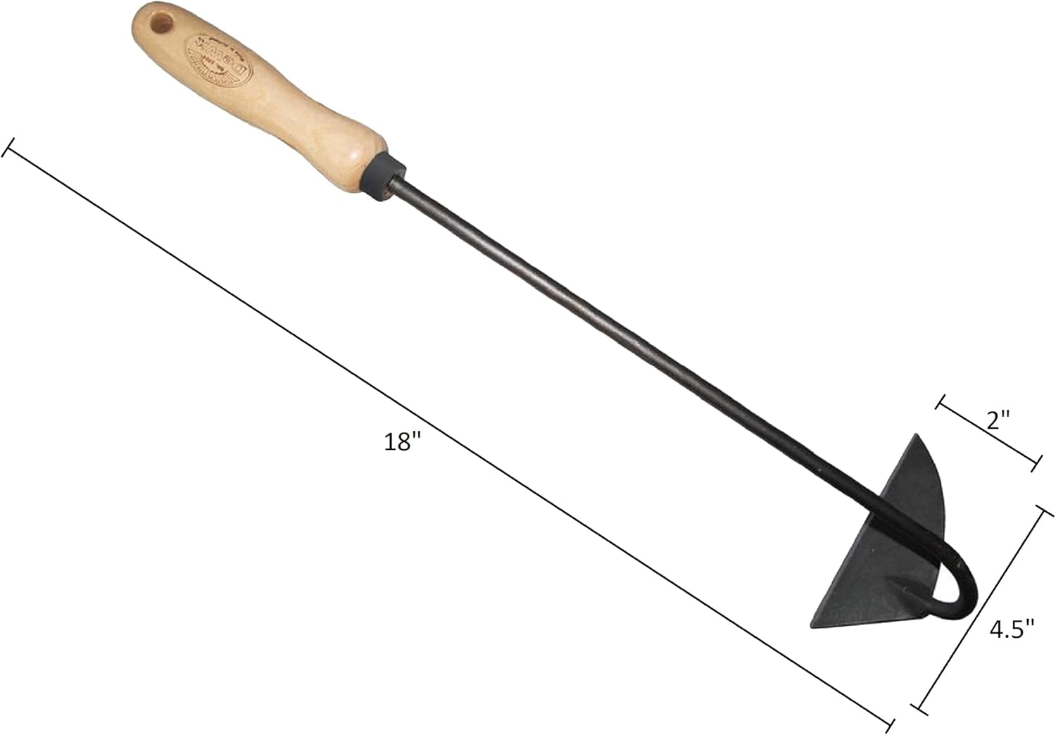 Dewit Dutch Hand Hoe – Right Hand | 18″ Total Length Hand-Forged Boron Steel Garden Hoe with Ash Hardwood Handle