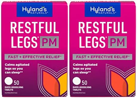 Hyland's Restful Legs PM, Nighttime Formula, Calms Agitated Legs so You Can Sleep, 50 Quick Dissolving Tablets (Pack of 2)