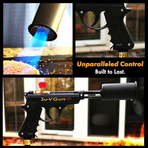Grillblazer Su-VGun Propane Torch with Stand – High Power 240, 000+ BTU Flame Thrower Gun for Instant, Steak Searing, Charcoal Ignition