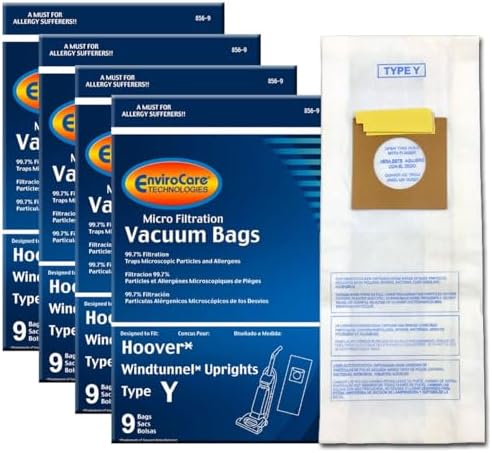 36 Hoover Windtunnel Upright Type Y Vacuum Bags by Envirocare (Micro-Filtration) (36 Bags) (856-9-4)