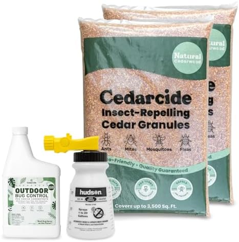 Cedarcide Outdoor Lawn and Garden Kit (Medium) Includes PCO Choice Cedar Oil Bug Killing Concentrate Quart and Insect Repelling Granules Kills and