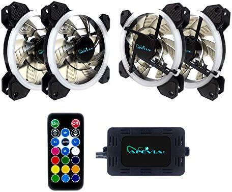 Apevia ST4-RGB Spectra 120mm Silent RGB Fan 4-Pack with Remote Control
