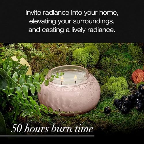 Voluspa Panjore Lychee, Glass Chawan Bowl Candle, 14 oz, 50 Hour Burn Time, Coconut Wax for Clean Burning, Handcrafted in the USA