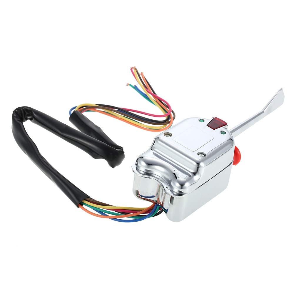 Cnfaner Universal Street Hot Rod Chrome Turn Signal Switch for Buick Ford GM 12V Heavy Duty Vintage Car Truck with 3 Pin Led Flasher Relay Plug