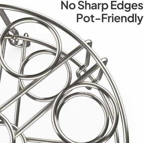Stackable Egg Steamer Rack Holds 18 Eggs with Handles, Stainless Steel Instant Pot Trivet Fits 6qt/8qt Pressure Cooker