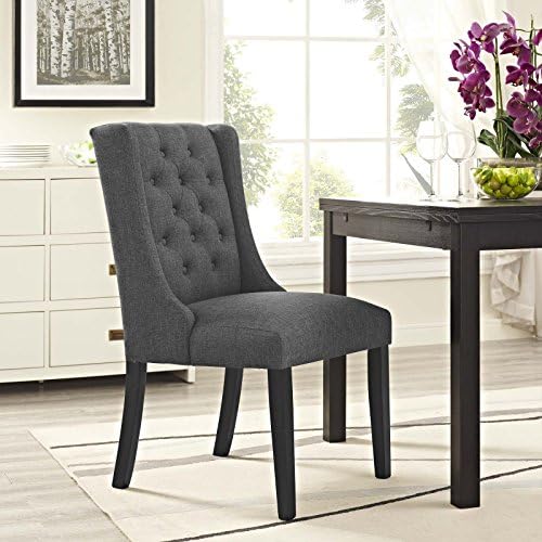 Modway Baronet Modern Tufted Upholstered Fabric Parsons Kitchen and Dining Room Chair in Beige