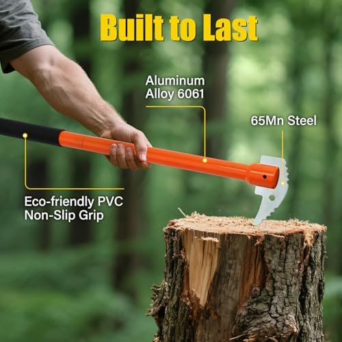 PIRIPARA 30 Inches Pickaroon Logging Tool, Hookaroon Log Roller Forestry Tool, Lift Drag Move Logs