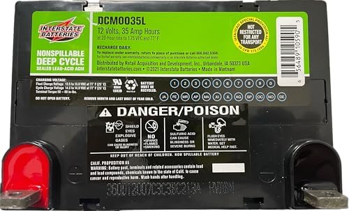 Interstate Batteries 12V 35Ah SLA AGM Deep Cycle Battery Insert Terminal