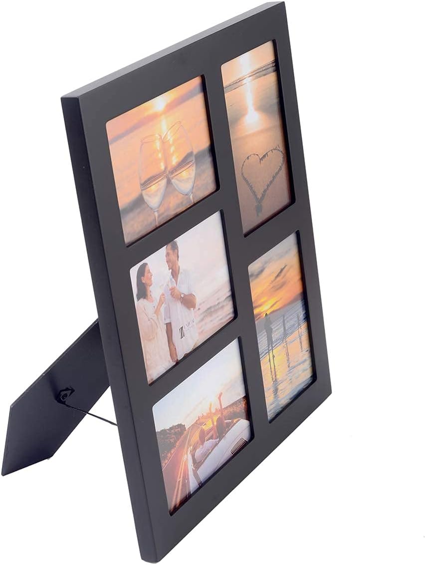 4x6 5-Opening Collage Picture Frame Black Wood