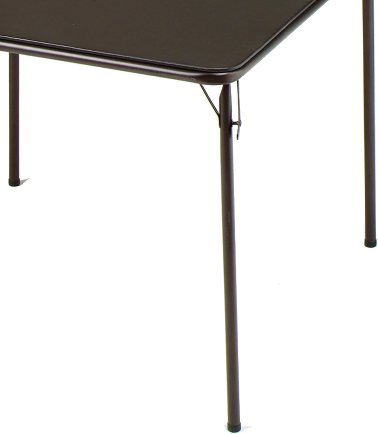 Sudden Comfort 34 by 34 Inch Portable EZ Slide Leg Lock Square Metal Padded Vinyl Top Folding Dining Card Table in Buff Tan