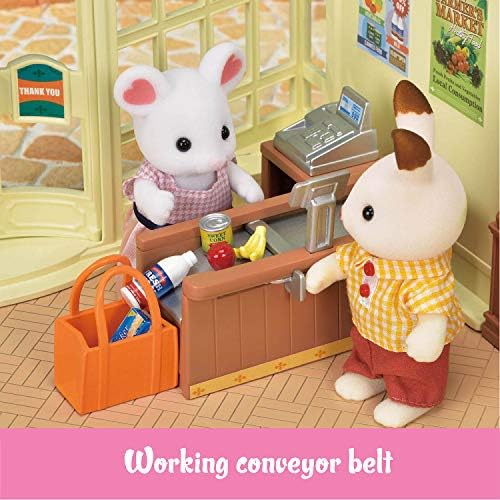 Calico Critters - Grocery Market - Town Collection - Kids Pretend Play Toy | Stock shelves, fill baskets