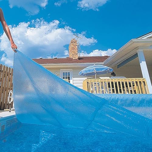 Blue Wave 16x32-ft Rectangle Solar Pool Cover 12-Mil Blue – Solar Cover for Above Ground Pool & Inground Pool, Thermal Bubble Blanket for Heat Retention & Reduced Evaporation