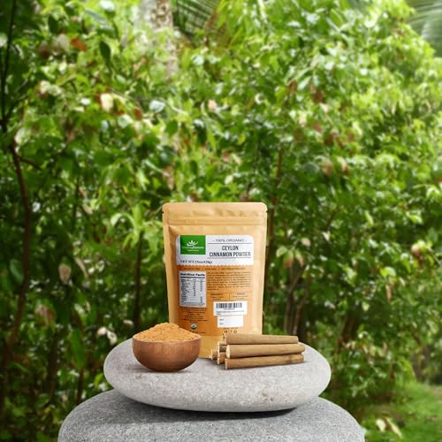Organic Ceylon Cinnamon Powder, 15 oz, True Cinnamon, Premium Grade, Harvested & Packed from a USDA Certified Organic Farm in Sri Lanka