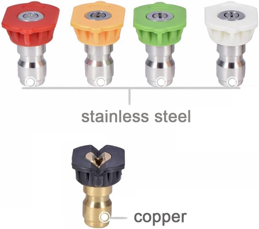 Twinkle Star Pressure Washer Nozzle Tips Multiple Degrees, 1/4 INCH (2.5 GPM) | 1/4 Inch Power Washer Nozzle Tips Set, Pressure Washing Tips Set